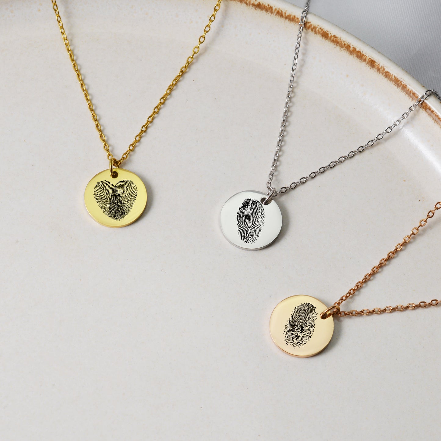 Personalisierte Fingerabdruck Halsketten