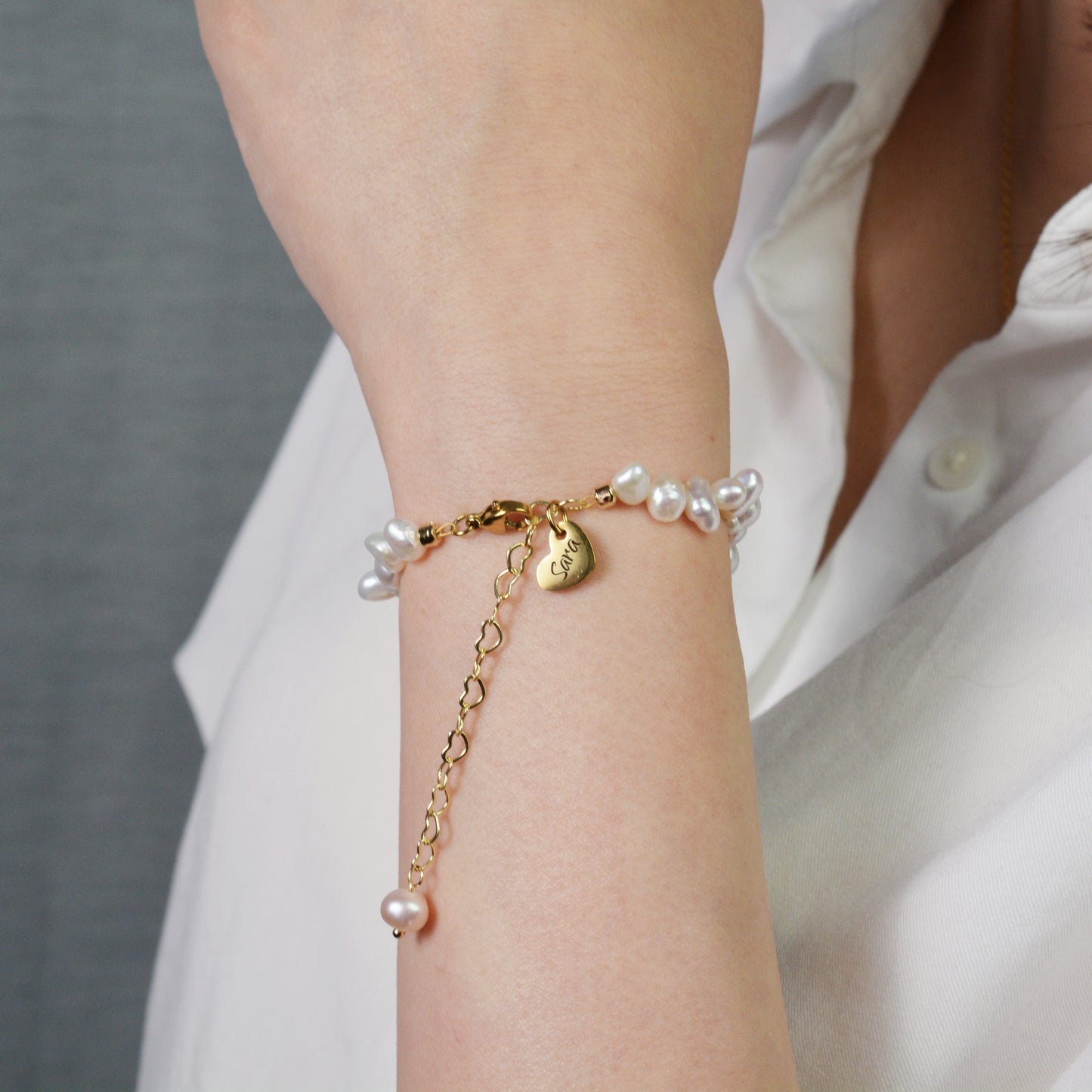 Personalisiertes Barock Süßwasserperlen Armband