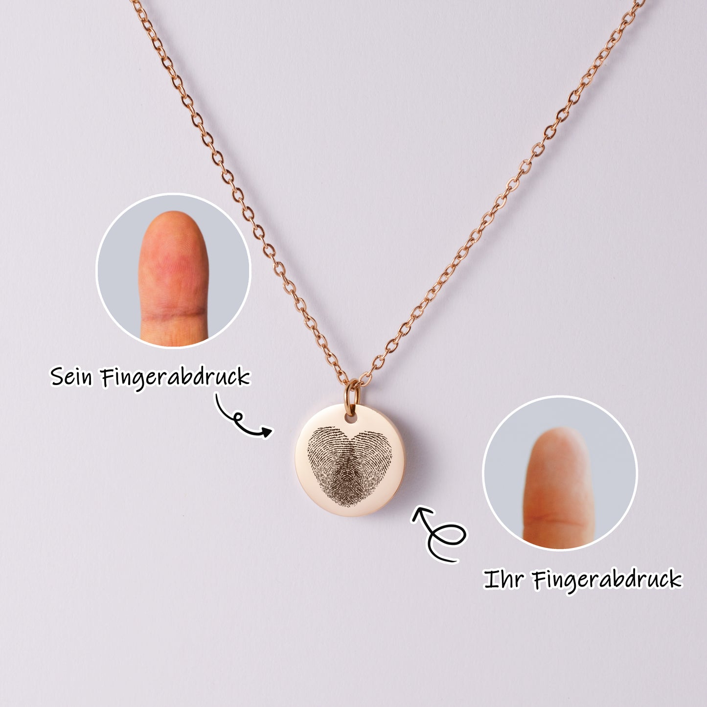 Personalisierte Fingerabdruck Halsketten
