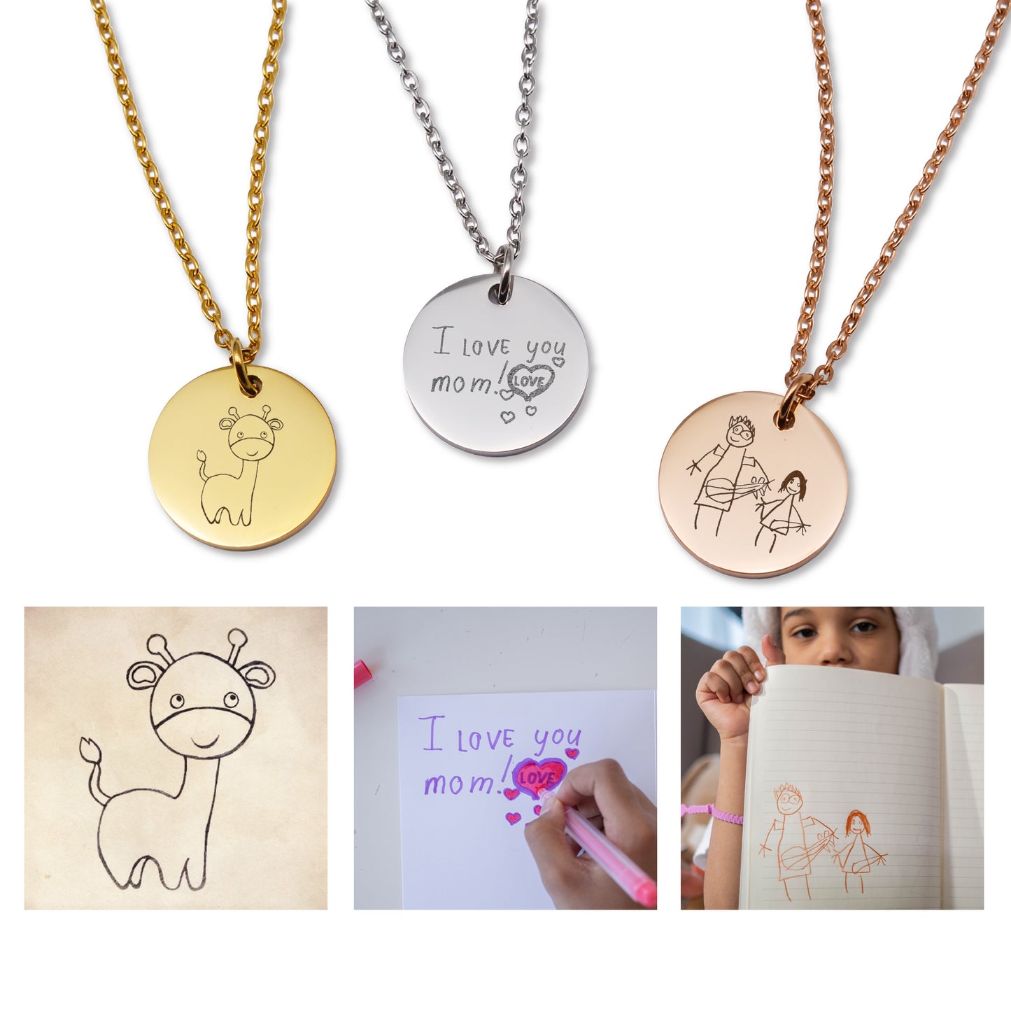 Kinderzeichnung Halskette