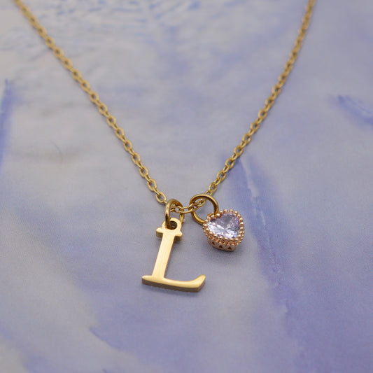 Anfangsbuchstabe Halskette mit Geburtsstein