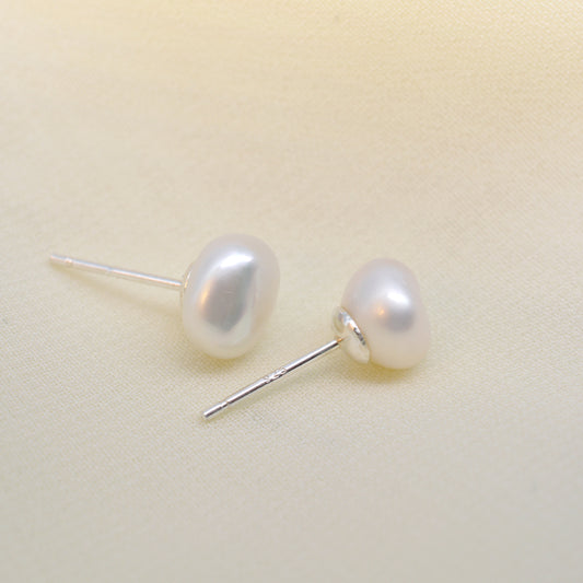 Barock SüßwasserPerle 925 Sterling Silber Ohrstecker