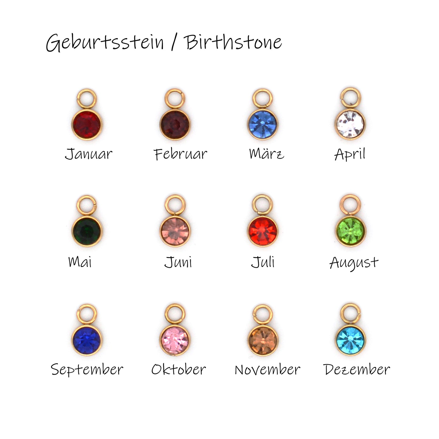 Geburtsblume Kette mit Geburtsstein Kette